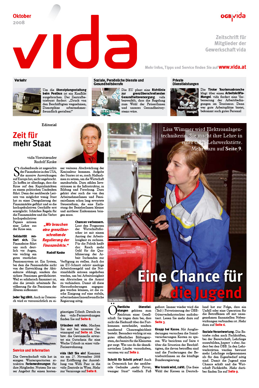 vida Magazin 6/2008 Schwerpunkt  - Öffentlich und Privat.