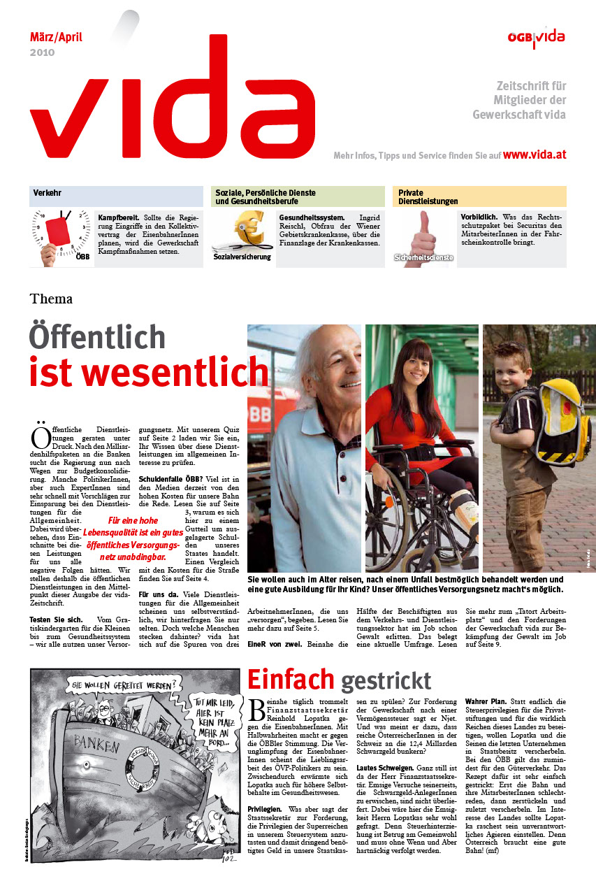 vida Magazin 2/2010 - Öffentliche Dienstleistungen unter Druck. 