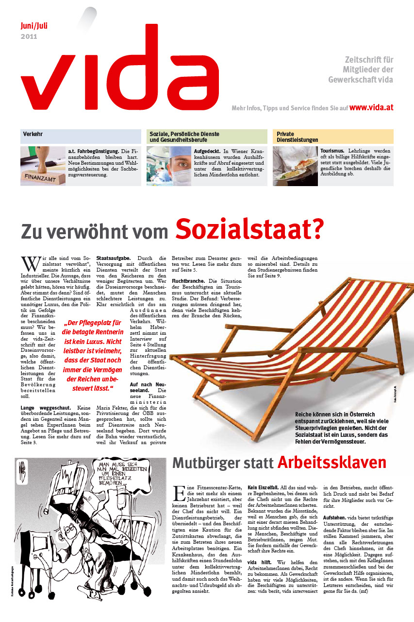 vida Magazin 4/2011 - Zu verwöhnt vom Sozialstaat?