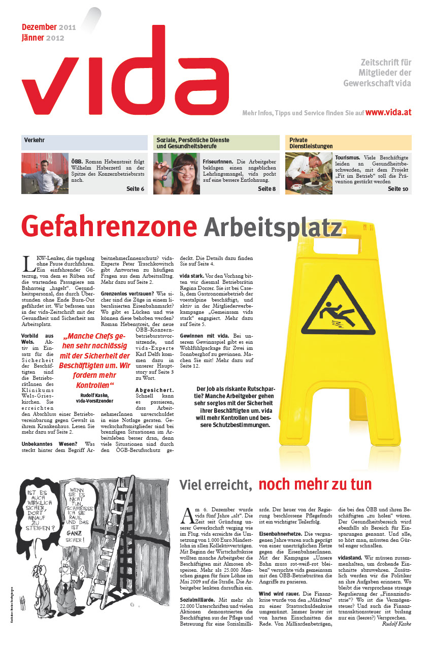 vida Magazin 8/2011 - Gefahrenzone Arbeitsplatz